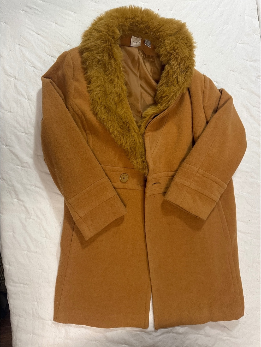 Roaman's Women's Vintage Wool Coat with Faux Fur Collar